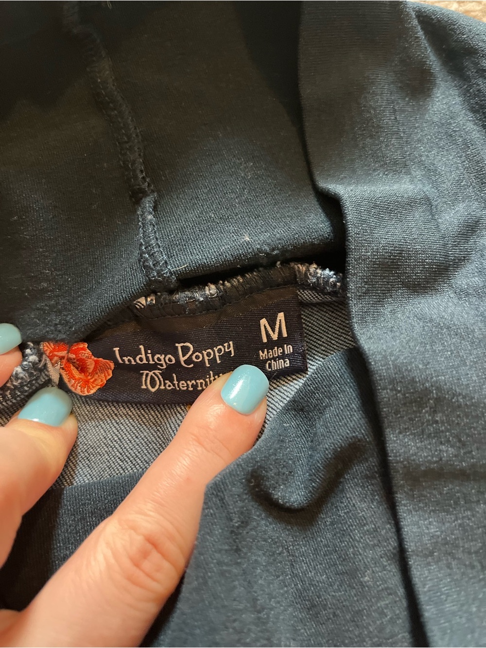 Maternity Dark Blue Distressed Skinny Jeans with Stretch Waistband - M and L - Picture 3 of 4